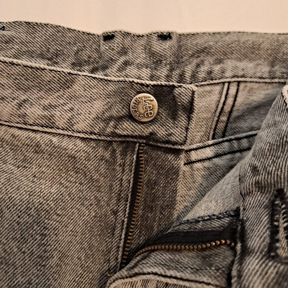 LEE Riders Jeans Women's Size 18 PET.  Gray Denim‎ High Rise Tapered USA made - Picture 8 of 14